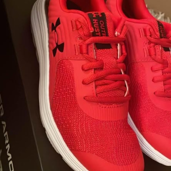 BRAND NEW boy youth under armour bgs outhustle red shoes size 5Y & 6.5Y - Picture 8 of 9